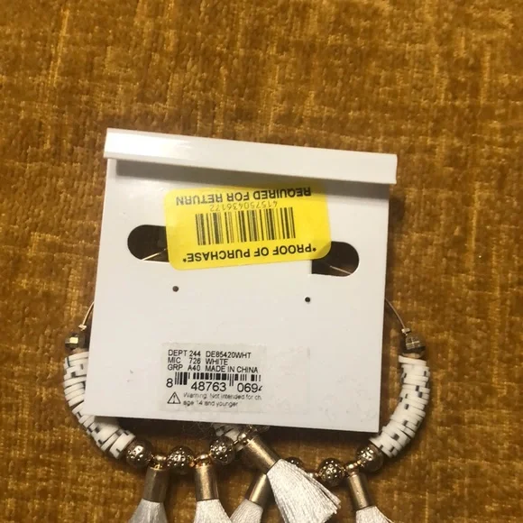 White fringe earrings - Picture 2 of 2